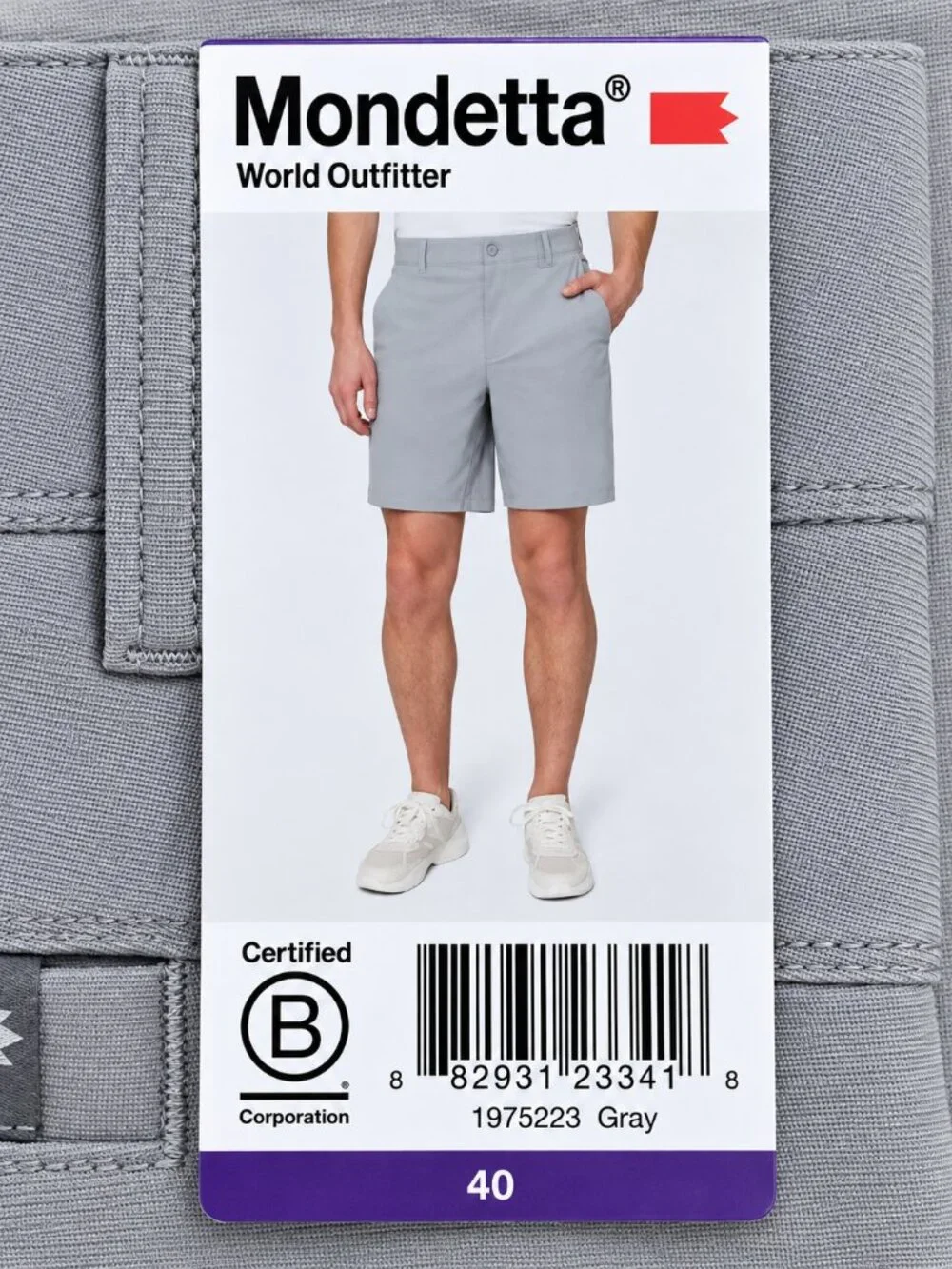 Mondetta Men's Warp Knit Shorts Size 38 Gray Stretch Performance NWT